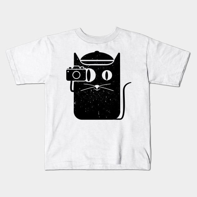 Cat and Camera Kids T-Shirt by madeinchorley